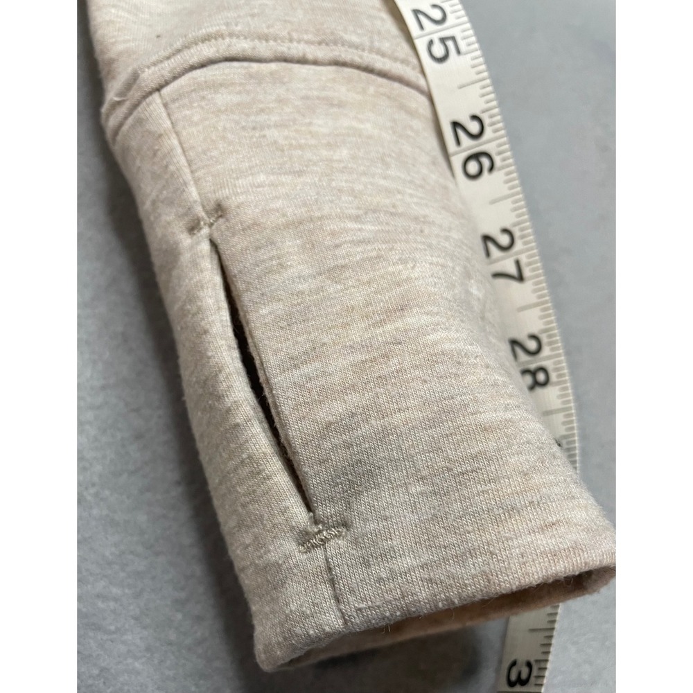 Yogalicious Scuba London Cardigan Oatmeal Heather Open Front Thumbholes XS - Picture 9 of 9